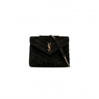 YSL LOULOU MEDIUM CHAIN BAG IN SUEDE 487216142203 (32*22*12cm)